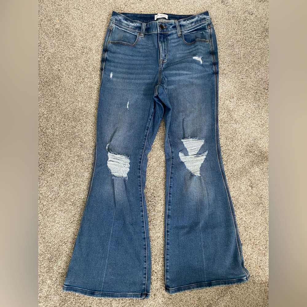 Accepting offers- Lane Bryant Distressed Blue Flare Jeans